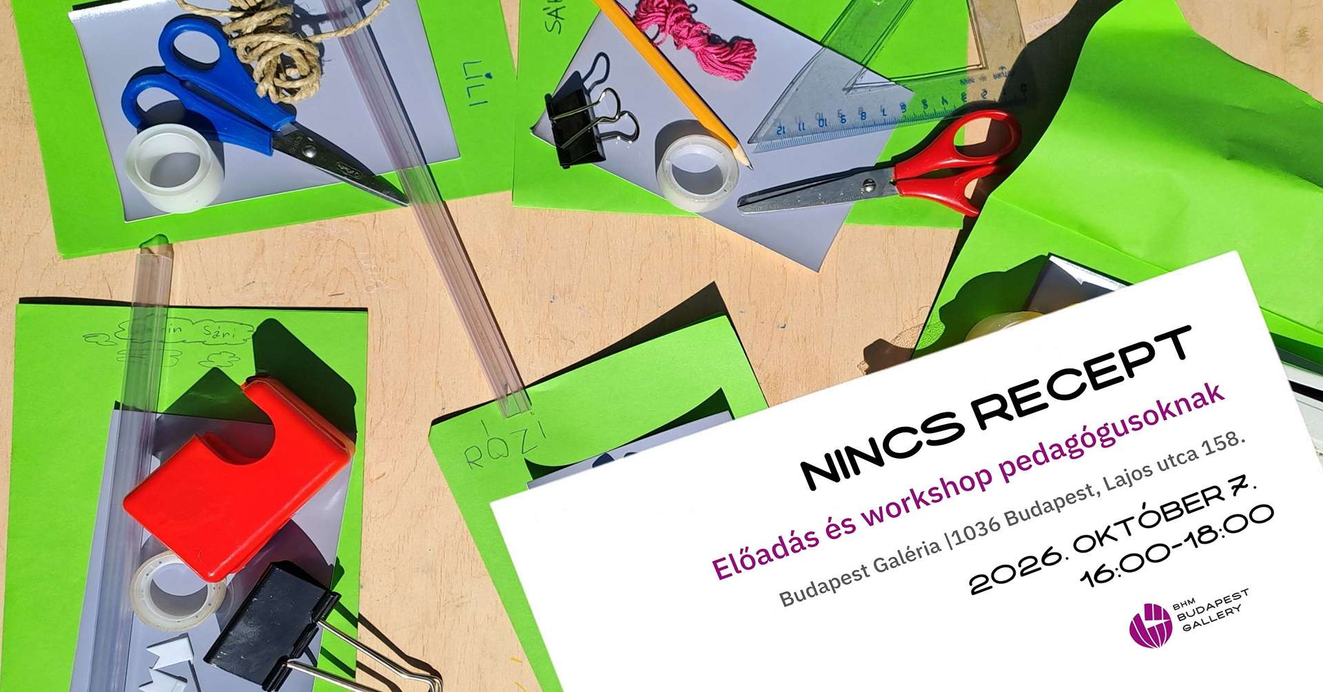 Nincs recept - előadás és workshop pedagógusoknak